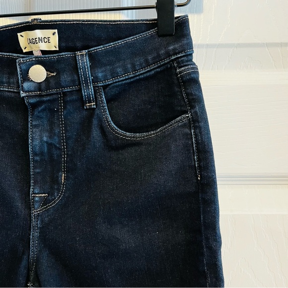 L'AGENCE Margot Mid Rise Skinny Jeans in Midnight NWT 25 - Picture 6 of 12